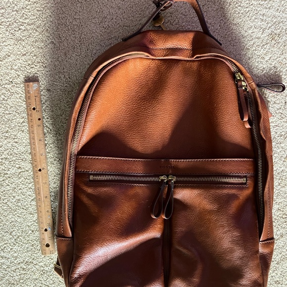 Fossil Tan Leather Backpack - Picture 3 of 9